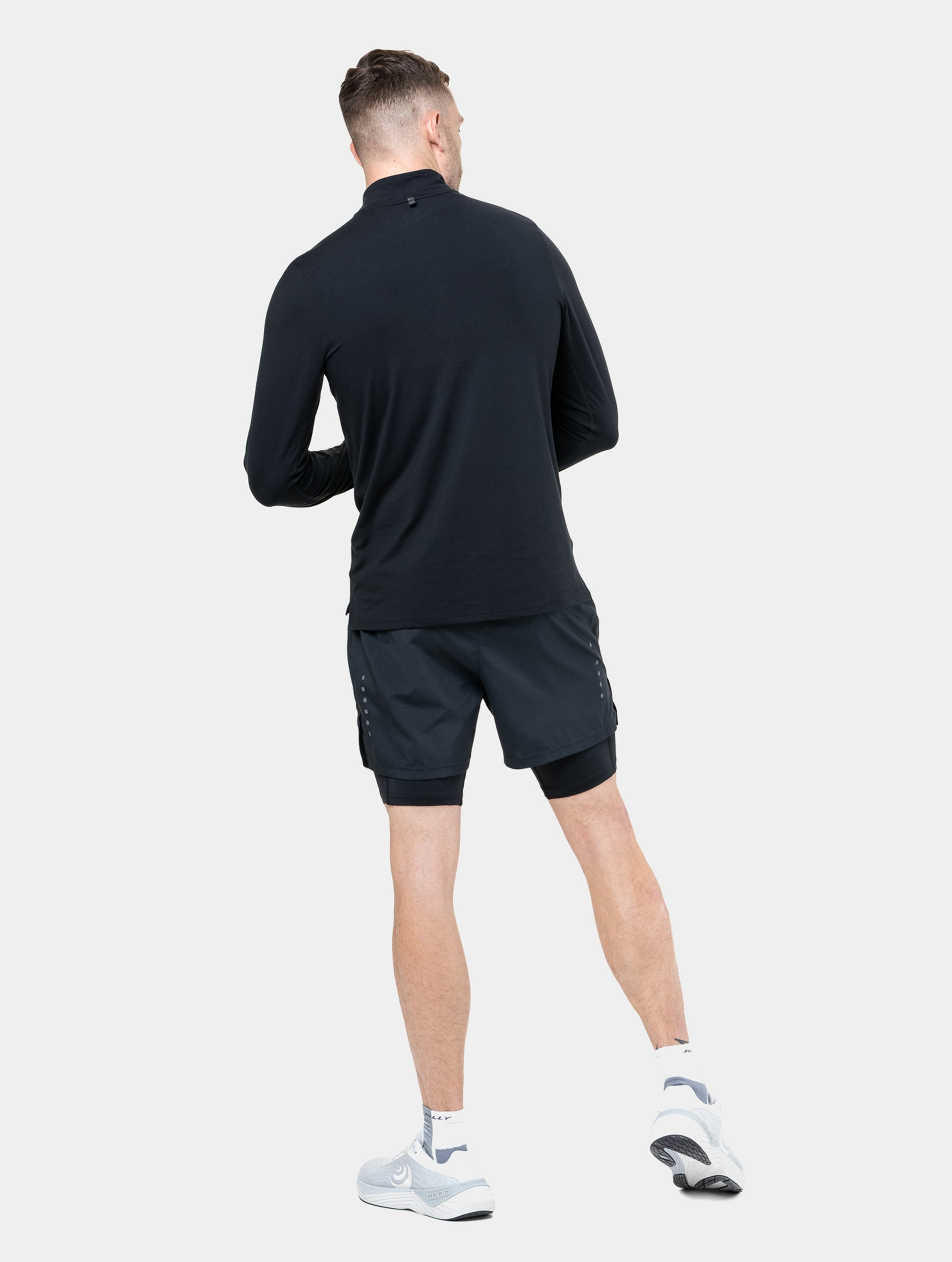 【Bernings sho】black thermal zip polo M Black ファッション 【Bernings sho】black thermal zip polo M