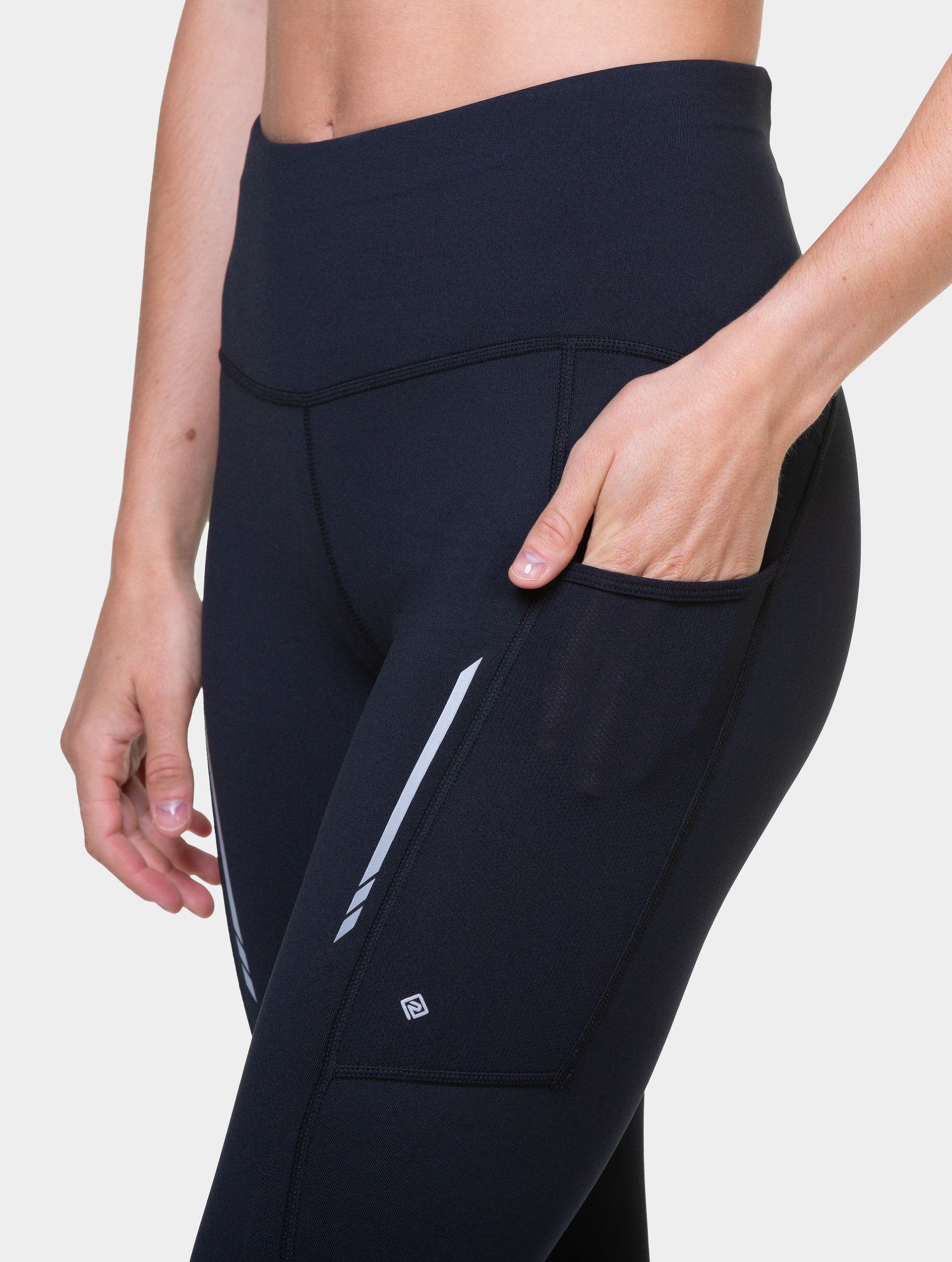 Nike Leggings da corsa Dri-FIT Tempo 7/8 - Nero/Reflect Silver (Argento